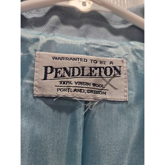 Vintage Pendleton 100% Wool Light Blue Blazer Women's Size M - Picture 2 of 10